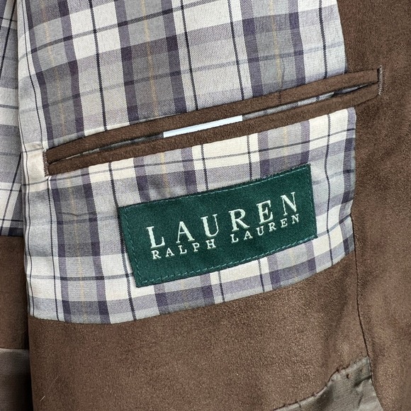 Lauren Ralph Lauren Faux Suede Blazer Sport Coat Men 50R Brown Classic Academia - Picture 4 of 12